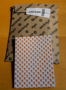 Photo of Funny Mustard Pattern Notebook and envelope from Society6