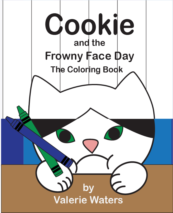 The cover for the coloring book Cookie and the Frowny Face Day by Valerie Waters