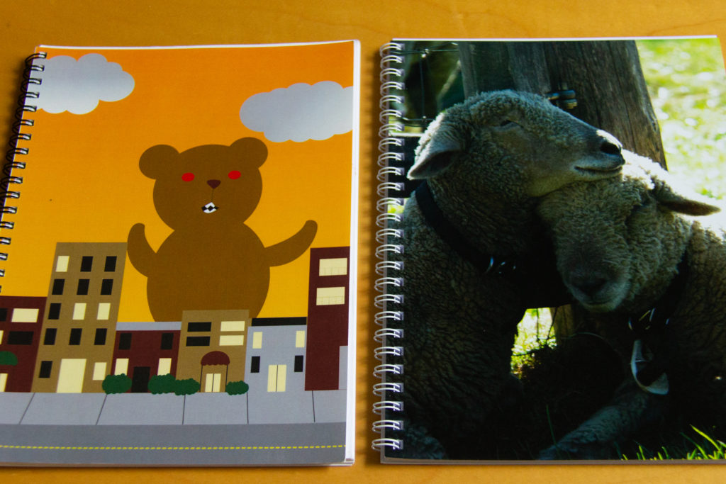 The Monster Bear Notebook and Sheep Notebook from ValeriesGallery at Zazzle